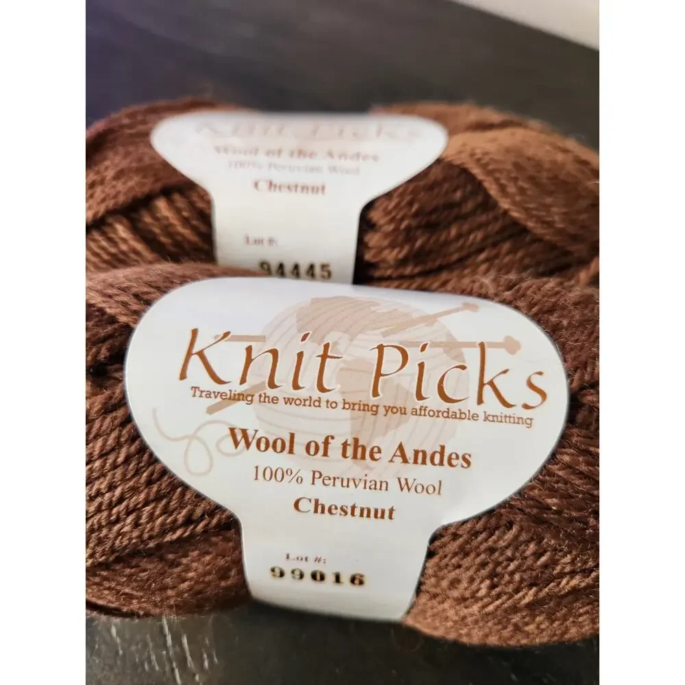 Knit Picks Wool of the Andes Yarn Lot 6 Skeins Worsted Coffee Tone